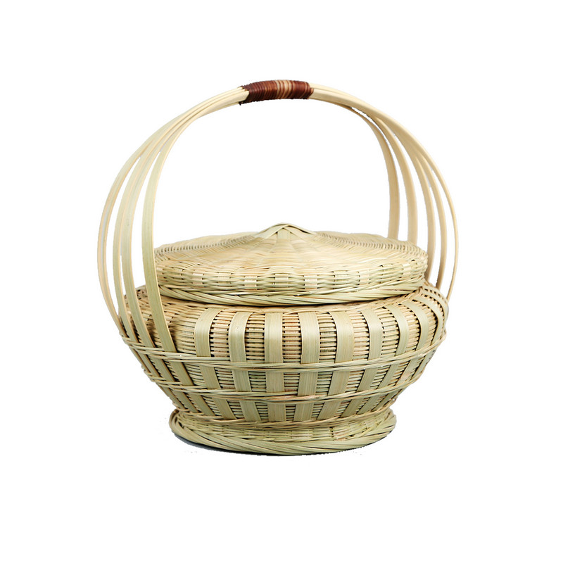 Bamboo woven basket, portable decorative basket, indoor decorative basket